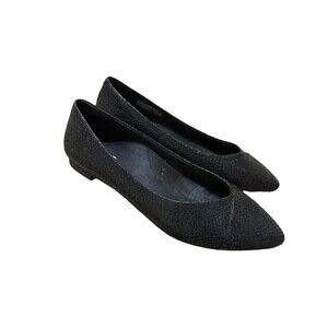 Vionic Size 7.5 Cabello‎ Black Snake Skin Pointed Toe Flats Shoes Women's #S69-6